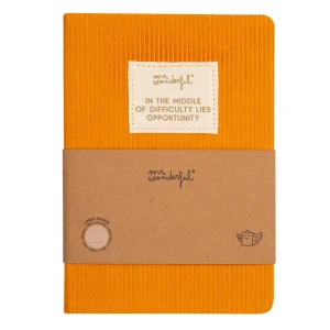 A5 notebook corduroy mustard - In the middle of difficulty lies opportunity.