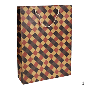 Bolsa de Regalo Diseños a Cuadros Pack 12 Unid. 42cm