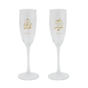 Set di 2 flute - Che lo sappia tutto il mondo: voglio stare con te ogni secondo