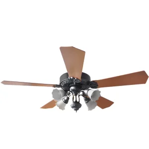 Ventilador de Techo Empire Negro con Araña 9808 y Palas de Madera Reversibles tonos Caoba y Wengue