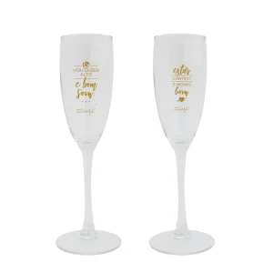 Kit de 2 copos de champanhe - Vou dizer alto e bom som: estar contigo é mesmo bom