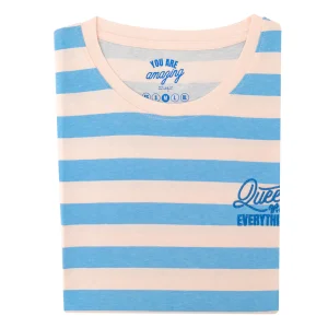 Pink and blue T-shirt with short sleeves L - Queen of everything