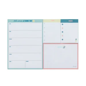 Planning hebdomadaire avec notes adhésives - Cette semaine, je donne tout