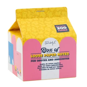 Box of loose paper notes for quotes and anecdotes