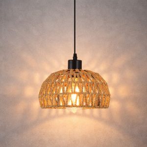 Lámpara De Ratán Colgante Decorativa Modelo Bombay