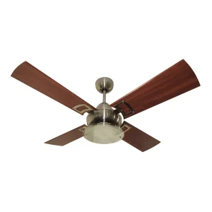 Ventilador de Techo Design Platil con Plafón Manny LED y Palas de Madera Reversibles tonos Cedro y Roble