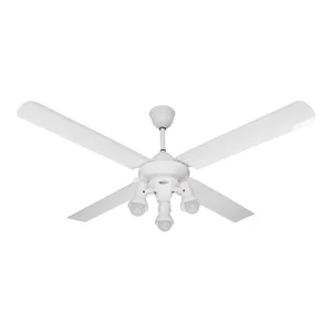 Ventilador de Techo Airplane con Spot Ruka x3 y Palas Metálicas Blancas