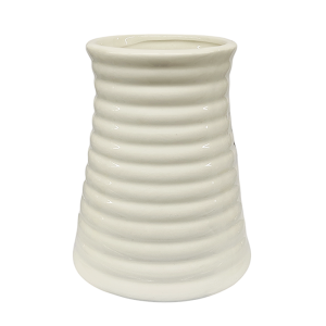 Florero de Cerámica Ranurado 14,5cm Alto