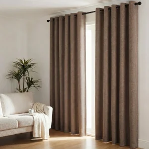 Cortina Blackout 100% En 2 Paños De 140x220cm Textura Lino