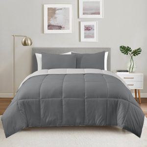 Acolchado Simil Plumón Reversible Queen Size c/funda