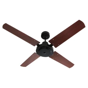 Ventilador de Techo Barcelona Negro con Palas de Madera Reversibles tonos Cedro y Roble – Edición Limitada