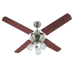 Ventilador de Techo Barcelona Platil con Spot Design y Palas Reversibles tonos Cedro y Roble – Edición Limitada