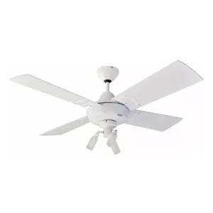 Ventilador de Techo Design Blanco con Spot Silo y Palas de Madera Laqueadas Blancas