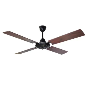 Ventilador de Techo Caribe Negro con Palas de Madera Reversibles tonos Cedro y Roble