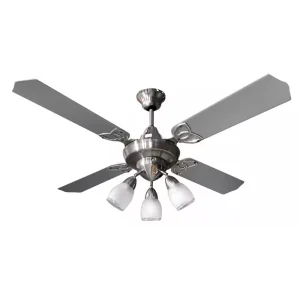 Ventilador de Techo Premium Platil con Spot Design y Palas de Madera Laqueadas Grises