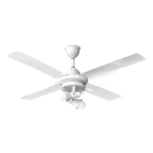 Ventilador de Techo Airplane con Spot Ruka y Palas Metálicas Blancas