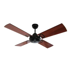 Ventilador de Techo Design Negro con Palas de Madera Reversibles tonos Cedro y Roble