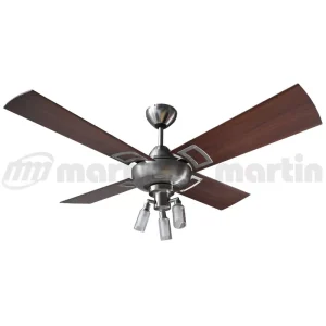 Ventilador de Techo Design Platil con Spot Silo y Palas de Madera Reversibles tono Cedro y Nogal