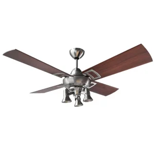 Ventilador de Techo Design Platil con Spot Ruka y Palas de Madera Reversibles tonos Cedro y Nogal