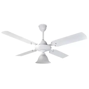 Ventilador de Techo Caribe Blanco con Capelina Basic y Palas Metálicas Blancas
