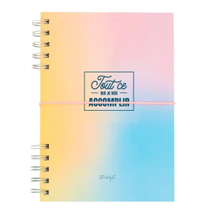 Cahier A5 rose - Tout ce que je vais accomplir