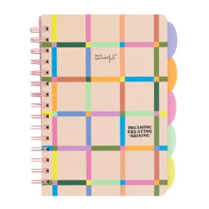 A5 notebook with fold-out tabbed dividers - Dreaming, creating, shining.