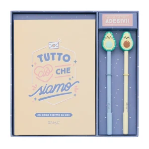 Set di libro da completare amore + 2 penne a forma di avocado