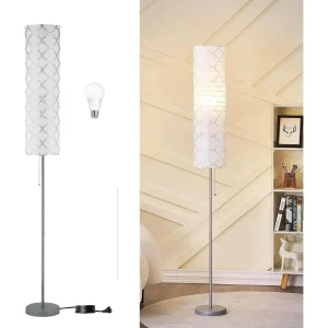 Lámpara De Piso Pie Moderna Caperusa De Papel Con Bombillo