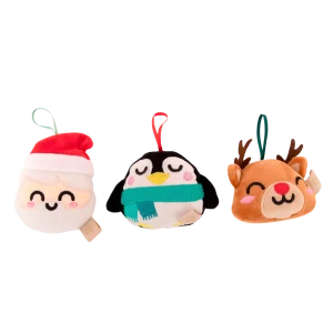 Adornos navideños para un árbol de ensueño - Papá Noel, pingüino y reno