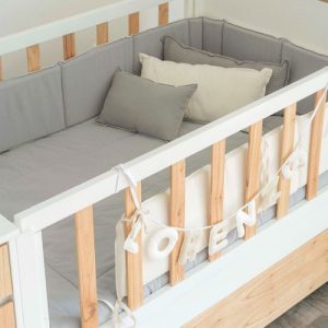 Acolchado Cuna Funcional Liso C/Chichonera Premium