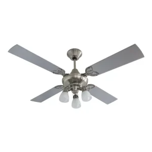 Ventilador de Techo Premium Platil con Spot Punta Vidrio y Palas Laqueadas Grises