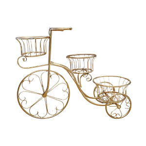 Bici de Metal 3 Canastos Dorada