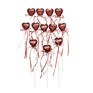 Set de Corazones con Brillantina 12 unid.