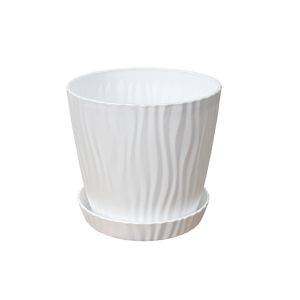 Maceta Blanca con Plato 10cm Alto