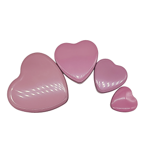 Set x4 Latas Metálicas Diseño Corazón