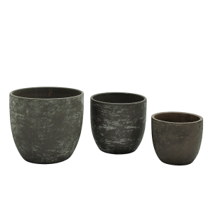 Set de 3 Macetas de Hormigón Cemento Exterior Interior